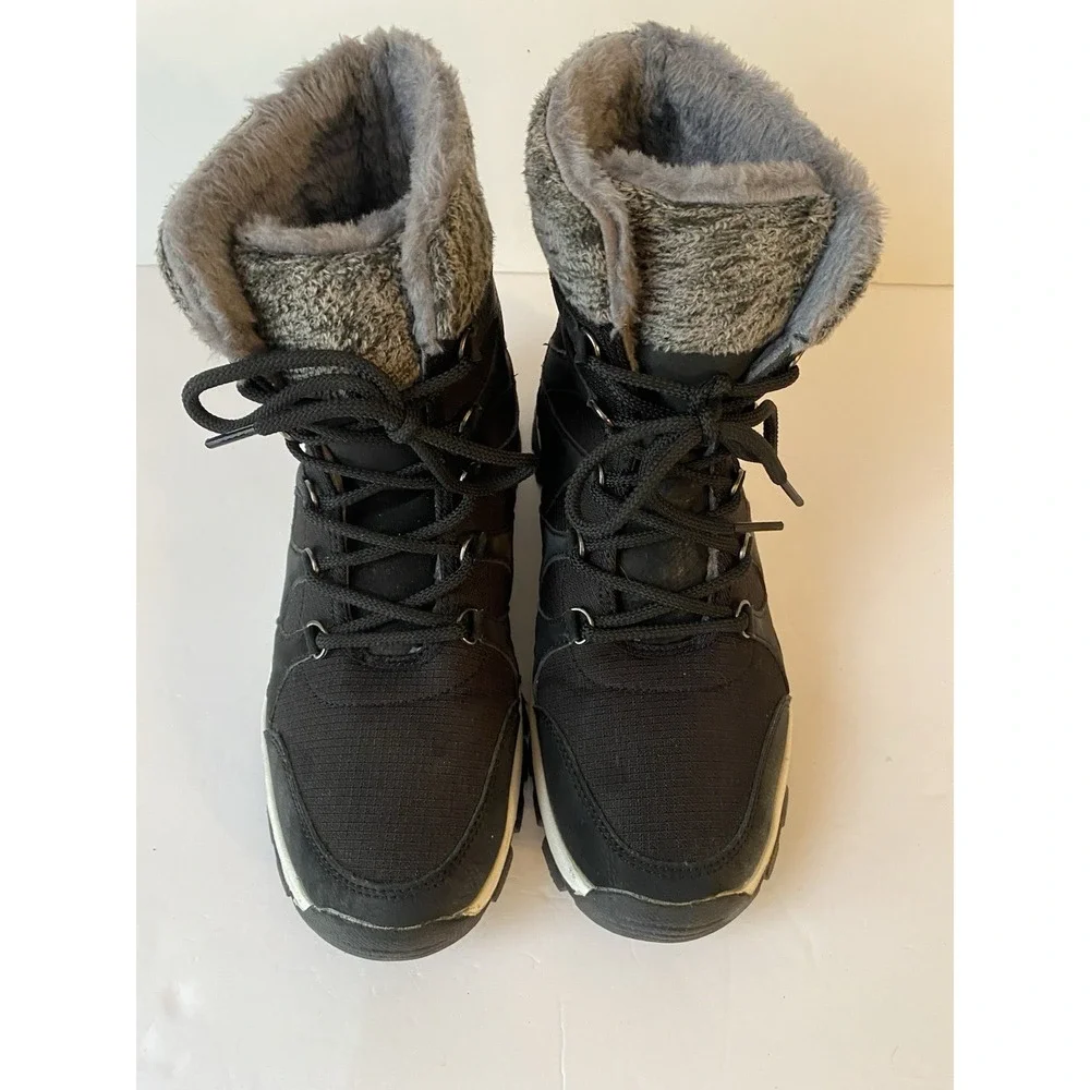 Fashion Boots Black Sz 9.5 Winter Faux‎ Fur